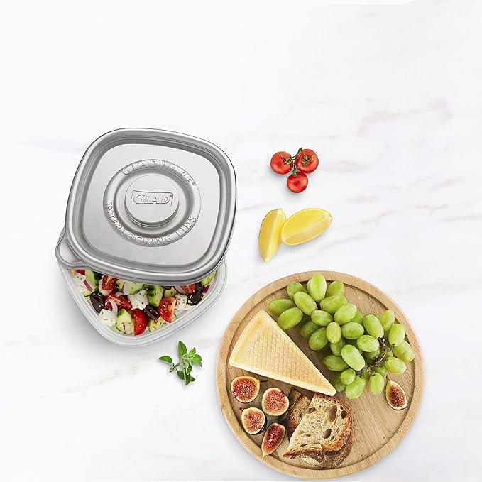 Glad GladWare Home Mini Round Food Storage Containers - Small Meal Container Holds up to 4 Ounces of Food - Lock Tight Seal, 8 Count