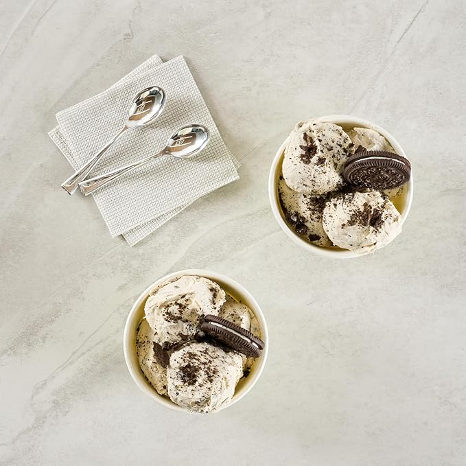 Restaurantware Ice Cream Cups 50 Pack of 8 oz Leak-Resistant Disposable Dessert Bowl Frozen Yogurt Cup Round Paper Container For Cold And Hot Desserts