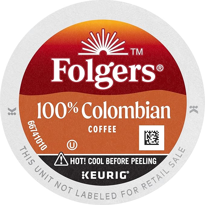 Folgers 100% Colombian Medium Roast Coffee, 12 Keurig K-Cup Pods (Pack of 2)