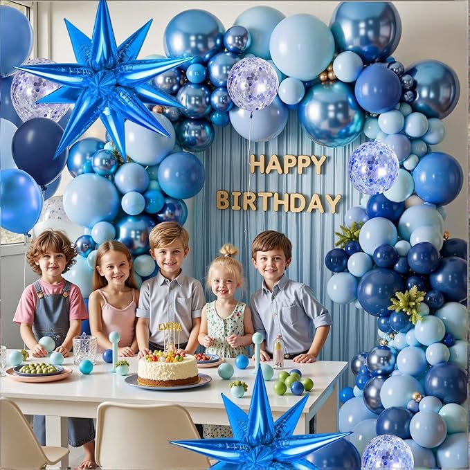 KARLURE Blue Balloons Arch Kit, Different Shades Navy Blue Balloons for Blue Graduation Decorations 2026 Grad Class World Cup Baby Shower Boy Men Birthday Party Bridal Shower Wedding Decorations