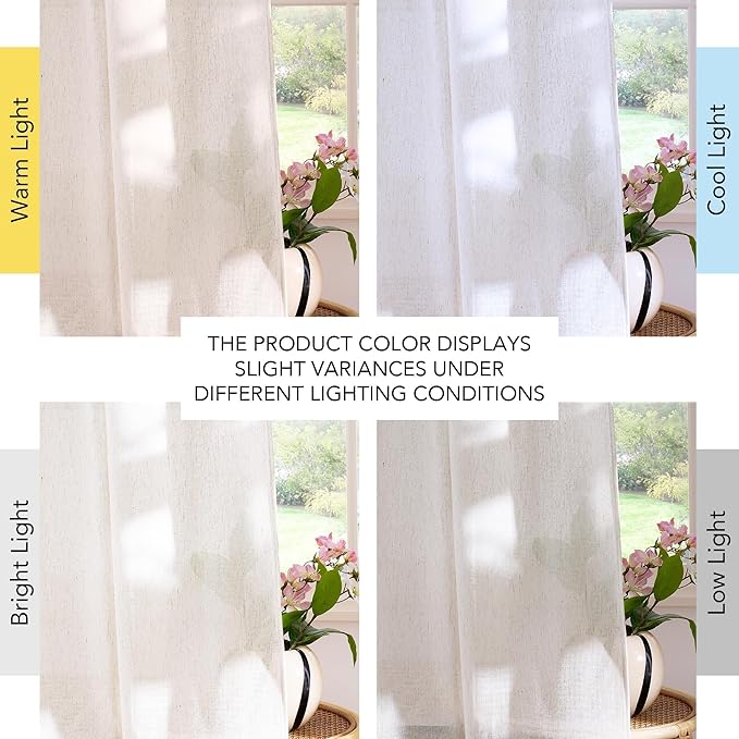 NICETOWN Cream White Linen Door Curtains 68 inch Long, W30 x L68 Room Darkening for Front Door Window, Thermal Insulated Tie Up Shades with Sticky Strip, 1 Panel