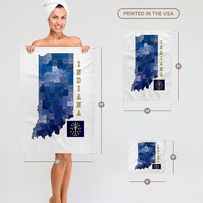 3D Rose TWL_185103_1 map the State of Indiana. Counties Labeled Colored, 15" x 22"