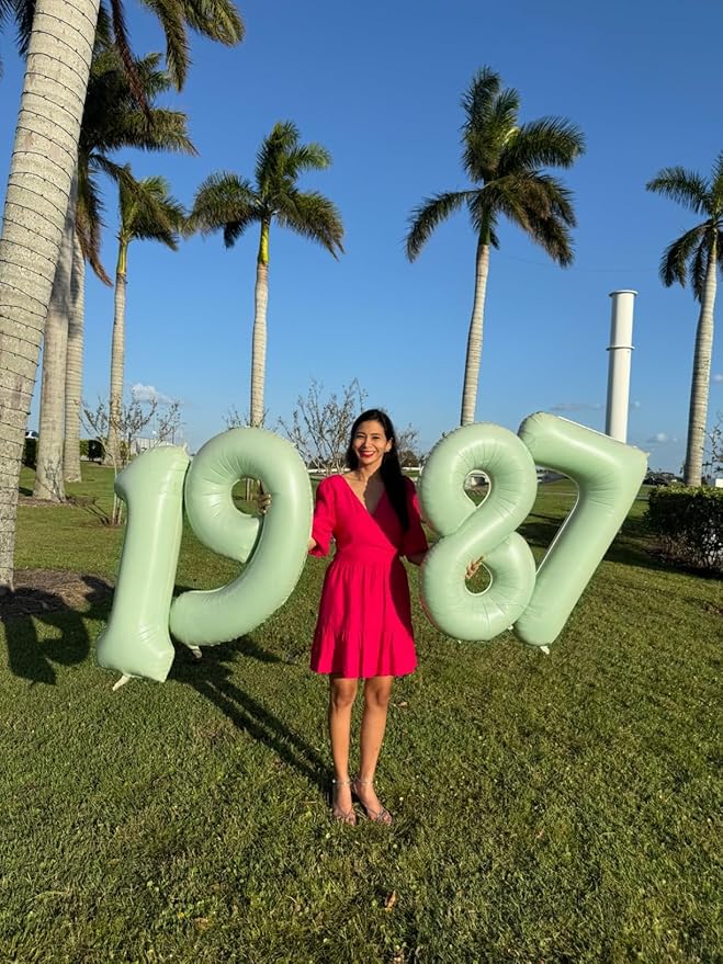 Number 3 Balloons 40 Inch for Green Party Decorations, Large Olive Green Number Balloon for Three Year Old Birthday Decor, 3rd 13 30 31 Birthday Party Supplier
