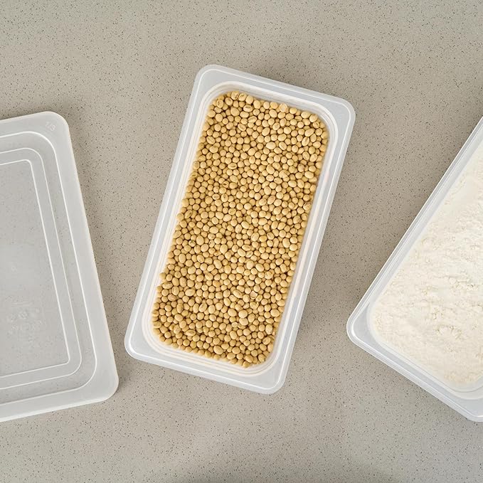 Restaurantware Food Storage Container 10 Pack of 12.7 x 6.8 x 2.5 Inches Plastic Stackable Storage Box White Reusable Label Container Dishwasher Safe For Restaurants And Kitchens