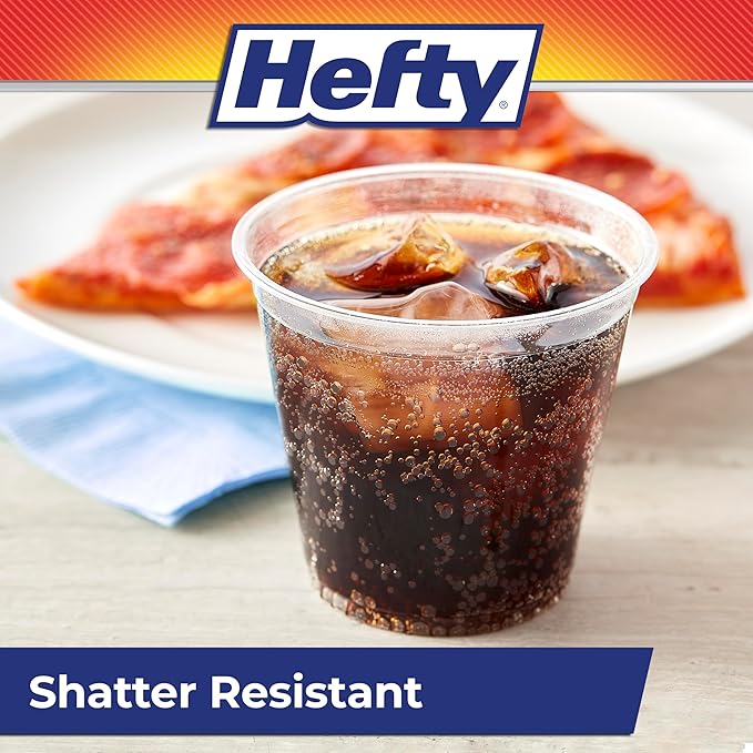 Hefty Deluxe Clear Plastic Party Cups (9 Ounce, 40 Count)