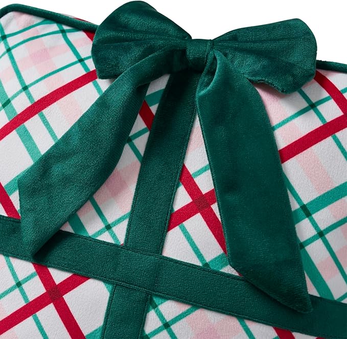 Hallmark - Decorative Throw Pillow for Couch or Bed, Holiday Home Décor, 12.5" x 13", (Gift Plaid, Multi)