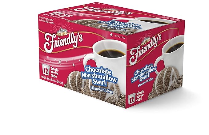 Friendly's Flavored Ice Cream Coffee Pods, for Single Serve Brewers (Chocolate Marshmallow Swirl, 12 Count) (Pack of 3)