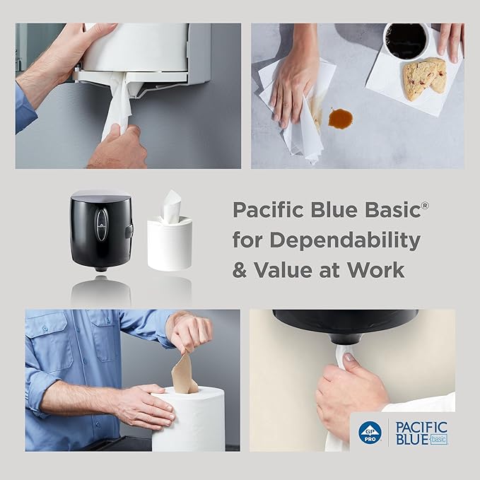 Universal Centerpull Paper Towel and Wiper Dispenser by GP PRO (Georgia-Pacific), Black, 54050, 10.25” W x 10.75” D x 12.625” H, 1 Dispenser