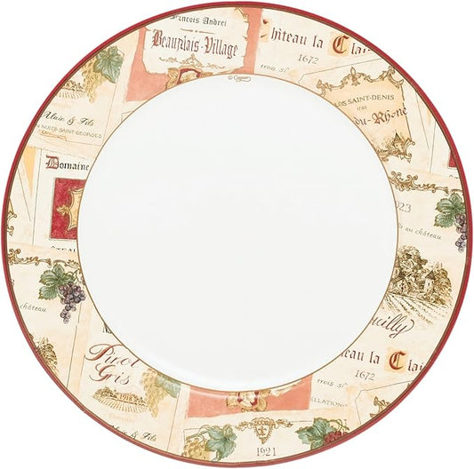 Entertaining with Caspari Wine Labels Set of 8 Paper Dinner Plates
