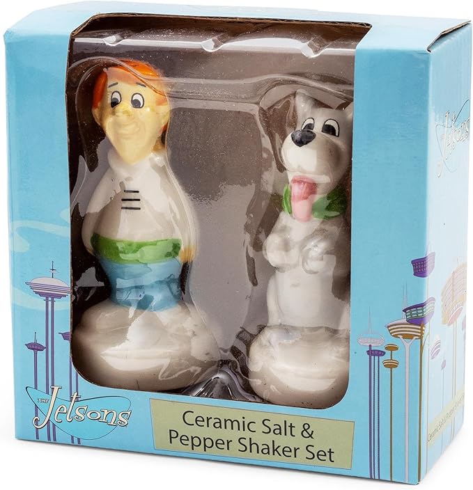 Silver Buffalo The Jetsons George and Astro Ceramic Salt and Pepper Shaker