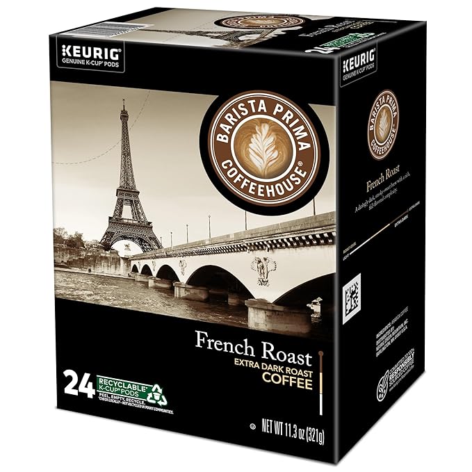 Barista Prima Coffeehouse, French Roast Keurig Single Serve K-Cup Pods, 96 Count