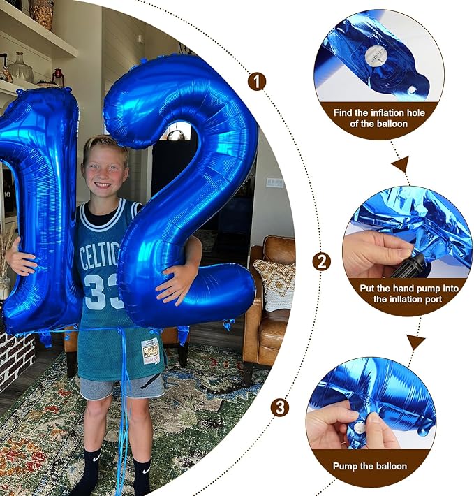 Number Balloon 40 Inch, 24 Number Balloons, Dark Blue 42 Happy Birthday Decorations for Women Men, Ballons 24th for Wedding Anniversaries Party