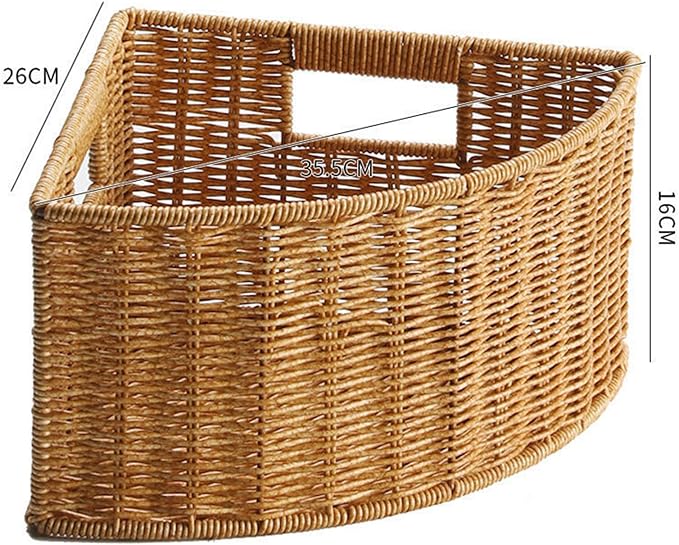 Corner Storage Basket Triangle Storage Box Lightweight with Handle Space Saving Accessory Organizer for Bathroom Magazines , S