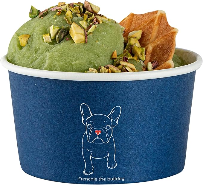 Restaurantware Coppetta 8 Ounce Dessert Cups, 50 Disposable Ice Cream Cups - Lids Sold Separately, Sturdy, Frenchie Paper FroYo Bowls, For Hot And Cold Foods, Perfect For Gelato Or Mousse