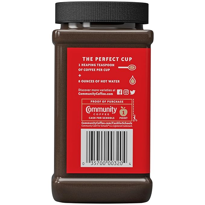 Community Coffee Signature Blend Dark Roast Premium Instant 7 Oz Jar (Pack of 2), Full Body Rich Bold Taste, 100% Select Arabica Coffee Beans