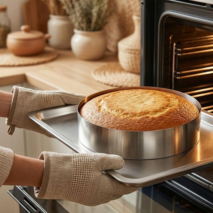 Restaurantware 12 x 2.4 Inch Baking Ring 1 Round Cake Ring - Oven-Ready Freezable Stainless Steel Ring Mold Dishwashable For Cooking Or Baking