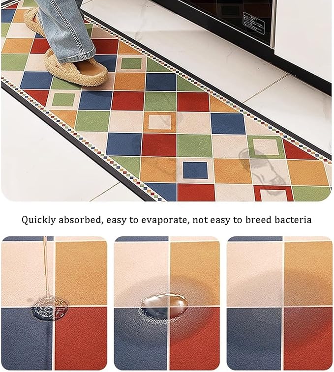 Farmhouse Kitchen Rugs, Non Slip Washable Kitchen Floor Mats, Carpet Runner Rugs for Hallway Laundry Decor(Yellow,80 * 120cm)
