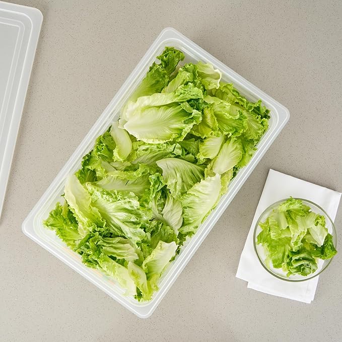 Restaurantware Food Storage Container 1 Pack of 20.7 x 12.6 x 5.9 Inches Plastic Stackable Storage Box White Reusable Label Container Dishwasher Safe For Restaurants And Kitchens