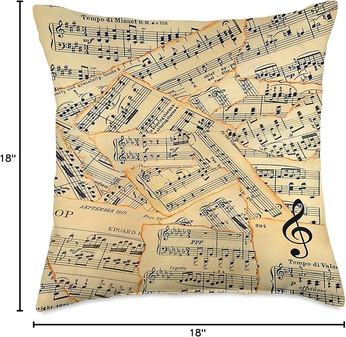 Sheet Music Pattern Musician Instructor Throw Pillow