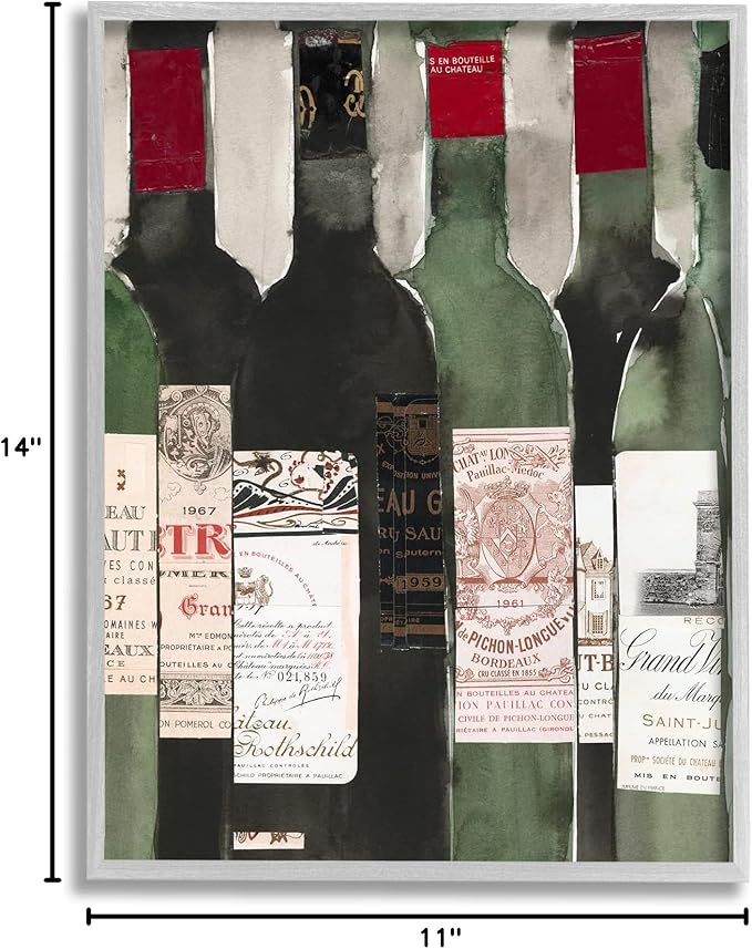 Stupell Industries Vintage Style Green Labeled Liquor Wine Bottles, Design by Samuel Dixon