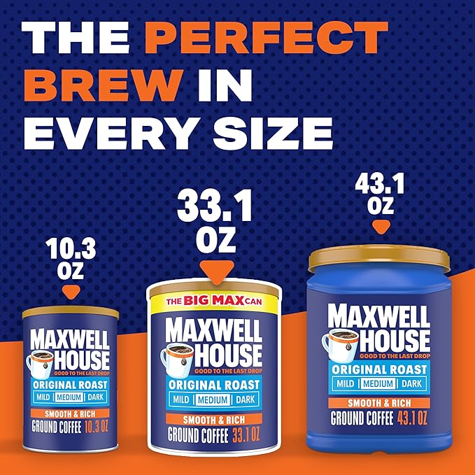 Maxwell House Original Roast Ground Coffee, 33.1 oz Canister