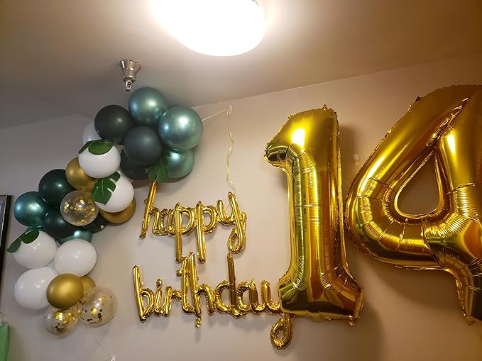 Gold 12 Number Balloons 12th Birthday Decorations for Boys Girls, 21 Number Balloons 40 Inch Ballon for Marriage Proposal, Engagement, Anniversaries, Celebration Party
