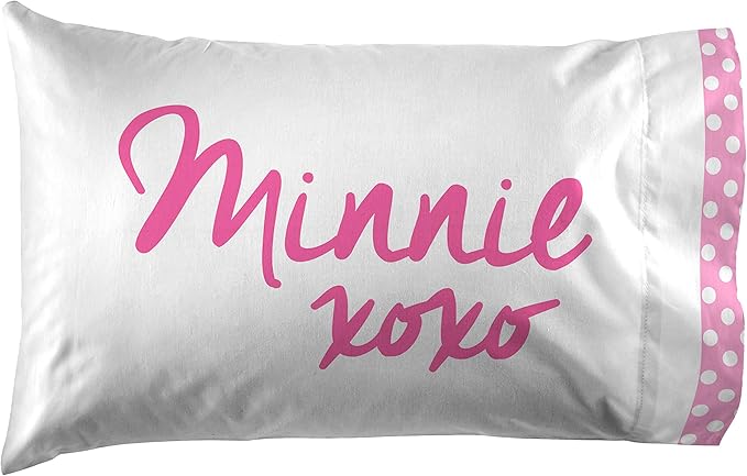 Jay Franco Kids Sheet Set with Fitted, Flat Sheets & Pillow Cover - Ultra-Soft Bedding with Pillowcase for Room Decor, White - Minnie Mouse, 3 Piece Twin