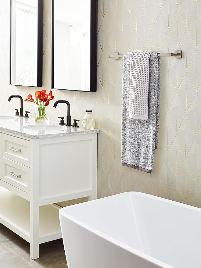 Amerock BH36074G10 | Brushed Nickel Towel Bar | 24 in (610 mm) Towel Rack | Appoint | Bathroom Towel Holder | Bathroom Hardware | Bath Accessories