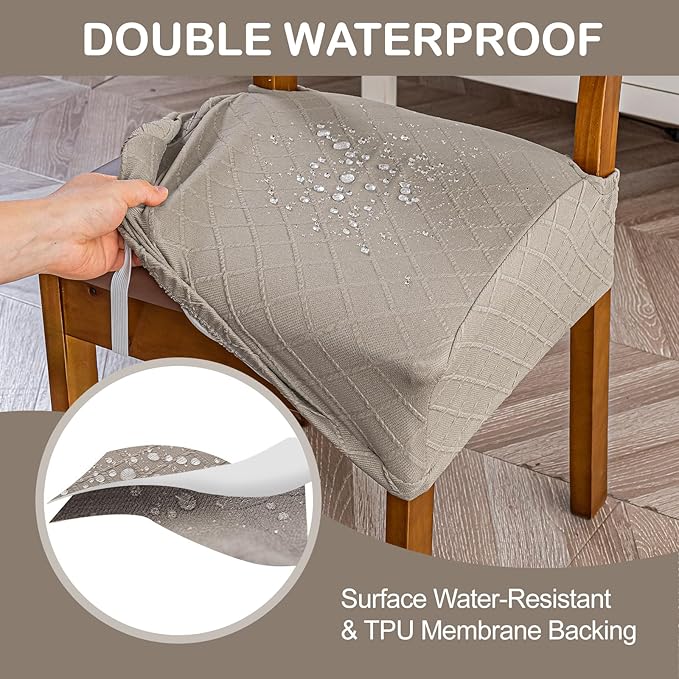 Genina Waterproof Seat Covers for Chairs Seat Covers for Dining Room Chair Slipcovers Kitchen Chair Covers Dining Chair Covers