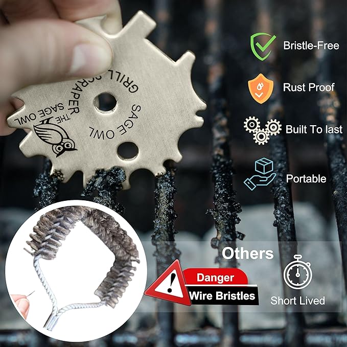 Sage Owl BBQ Grill Scraper - Thumbnail 3