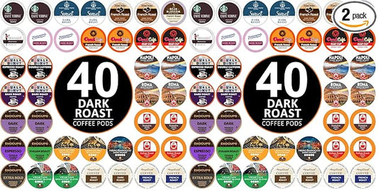 Perfect Samplers Dark Roast Coffee Pod Variety Pack-Package for Keurig K Cups Coffee Makers,Bold,40 Count (Pack of 2)