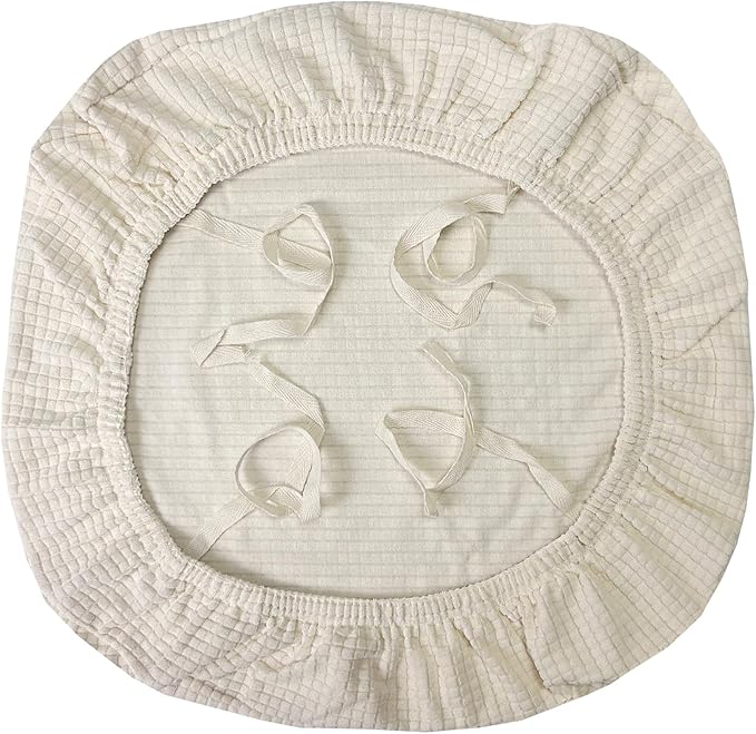 Newfashion Dining Chair Seat Covers, Stretch Dining Room Cushion Slipcovers Non-Slip Soft Seat Cover for Dining Chairs Washable Kitchen Chair Protectors(Off-White)