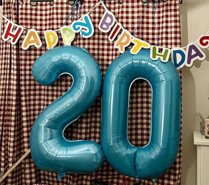 Light Blue 4 Balloon Number for 4th Birthday Decorations, 40 Inch Big Number Balloons for 4 14 40 Anniversaries Celebration Graduation Wedding