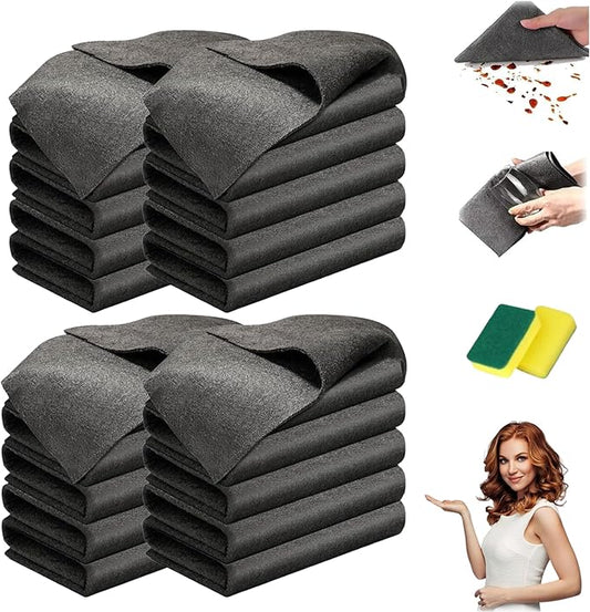 10 Pack Thickened Magic Cleaning Cloth for Stainless Steel, Thickened Dual-Sided Magic Cleaning Cloth, For Streak Free Cleaning, Glass, Windows, Kitchen Appliances, Reusable Absorbent Towels (20PC)