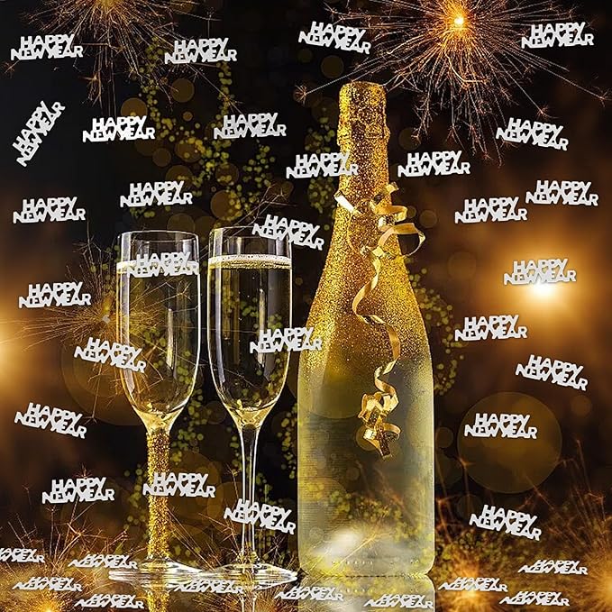 500 Pcs New Year Confetti, Gold 2026 Table Shiny Confetti Glitter for Happy New Year Decorations 2026 New Years Eve Table Decorations