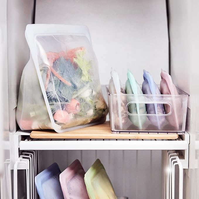 Stasher Silicone Reusable Storage Bag, Stand-Up Mega Bag, Reusable Freezer Bags, Microwave, Dishwasher, Oven Safe, Sous Vide, Premium Lunch Container, Eco Friendly, Food Storage Bags, 104 oz, Clear | Reusable Food Bag