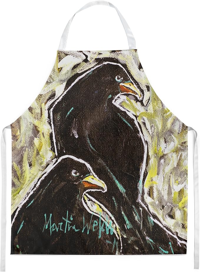 Caroline's Treasures Crows Matt and Chester Apron Cooking Kitchen Server Baking Crafts Gardening for Adult Women Men, Unisex, Large, Multicolor