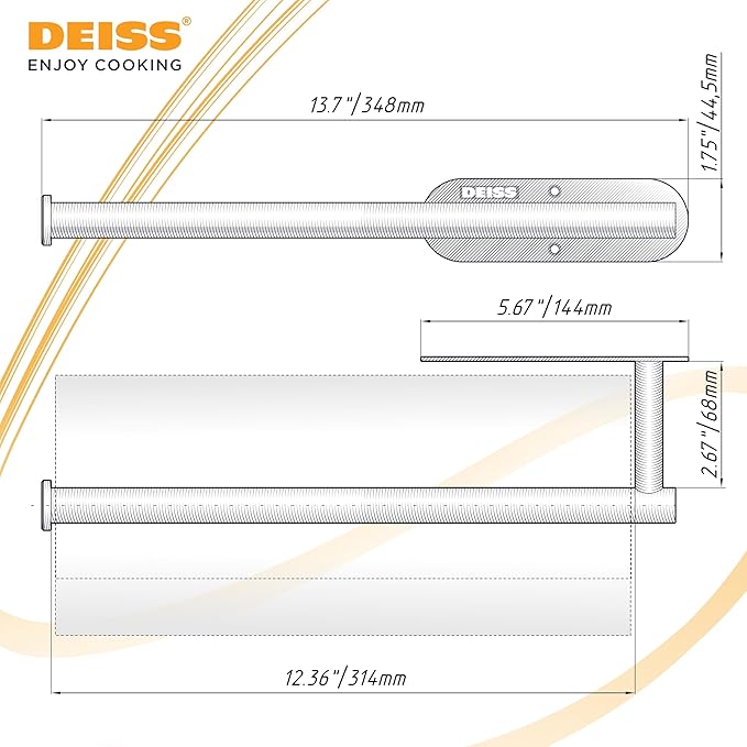 Deiss Pro Paper Towel Holder – Under Cabinet, Wall Mount, or Countertop – Rust-Resistant Stainless Steel, One-Handed Tear Design, Space-Saving Paper Towel Dispenser, Towel Holder for Kitchen