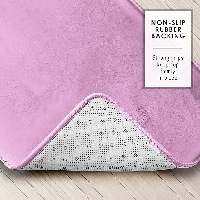 Clara Clark Bathroom Rugs, Velvet Memory Foam Bath Mat, Non-Slip Bath Rugs, Machine Wash, Dries Quickly, Ultra Soft Plush Bath Mats for Bathroom,