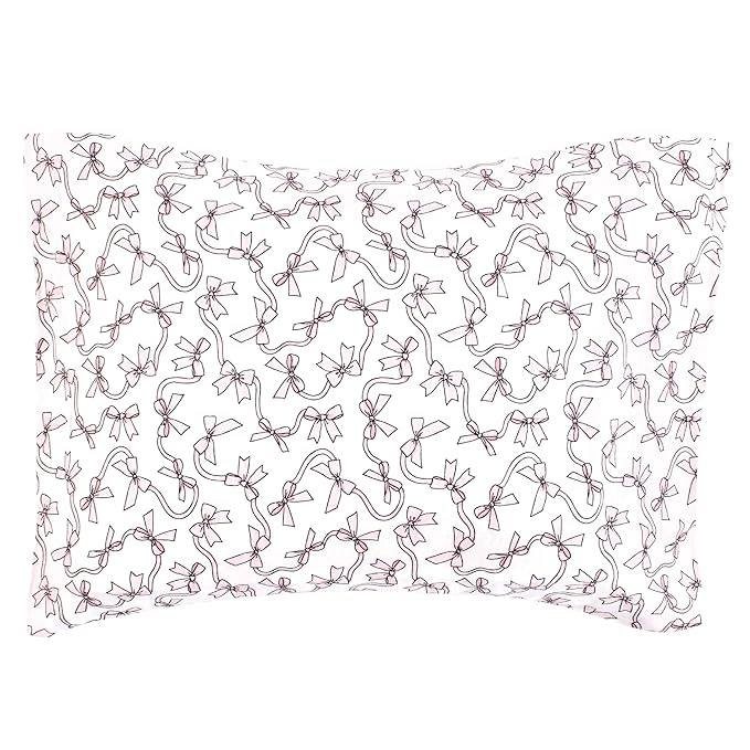 Hudson Baby Unisex Baby Cotton Toddler Pillow Case, Pink Bows, One Size