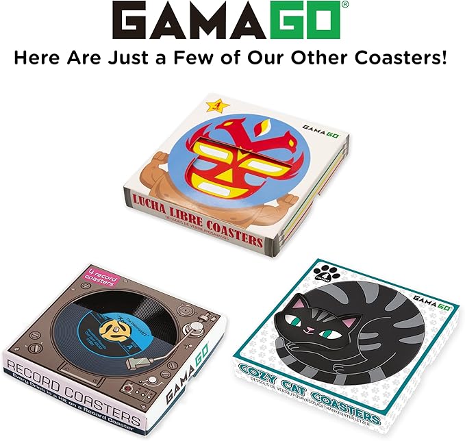 GAMAGO 45 Record Coasters - Funny Coasters - Fun for Decorations - Coasters for Drinks - Great Party Bar and Gift Idea