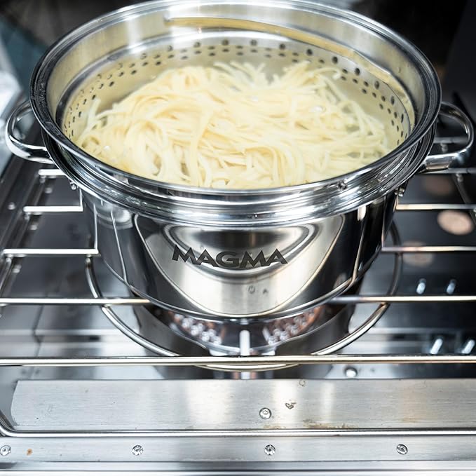Magma A10-367 Nesting Colander, Steamer & Cooker Insert | 100% 18-8 Stainless Steel | Custom Fit for Magma 5 Qt Stock Pot | Space-Saving Marine & RV Cookware Accessory