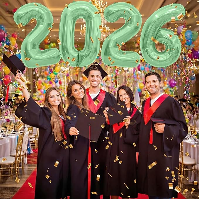 2026 Balloons, 2026 Number Balloons, 40 Inch Large Foil Graduation Balloon 2026 Numbers for Graduation Decorations Class of 2026, Birthday, Anniversary, New Year Eve Party Decoration, Olive Green