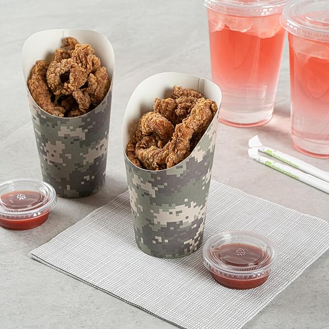 Restaurantware Paper Food Container 100 Count 16 Ounces Sturdy Portable Food Cup Greaseproof Paper Cup Disposable Snack Container Green