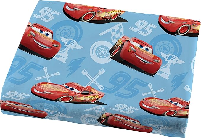 Disney/Pixar Cars 95 Twin 3 Piece Blue Sheet Set with Lightning McQueen (Official Disney/Pixar Product)