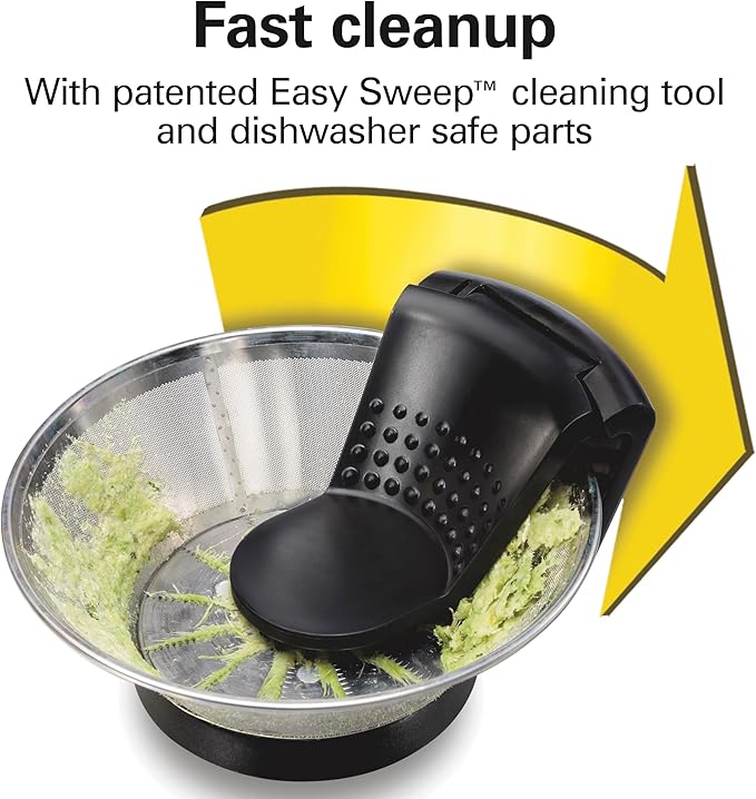 Hamilton Beach Easy Clean Juice Extractor with Easy Sweep cleaning tool, 3" Big Mouth chute, R67870 (Renewed)