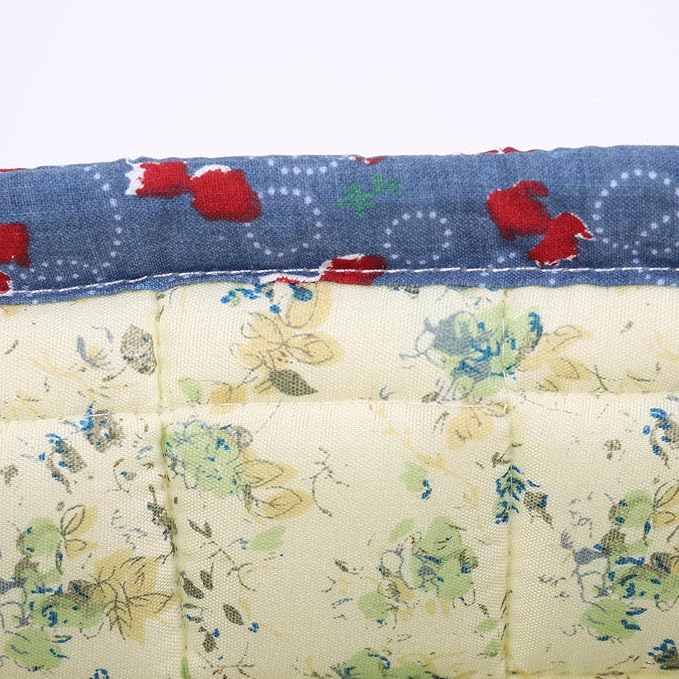 Quilted Fabric Storage Basket Floral Baby Diaper Caddy Quilted Basket for Nursery Bedroom Car Storage