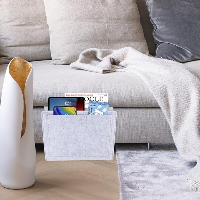 Gatuida Bedside Organizer Basket Felt Bed Pocket Hanging Storage Bag Organizing Pouch Bedside