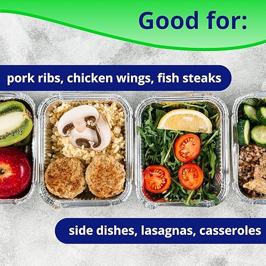 IDL Packaging Full Size Aluminum Steam Table Pans with Lids - Deep, 21" x 13" x 3" (Pack of 10) - Disposable Foil Pan for Grilling, Roasting, BBQ, Cooking, Baking, Freezing