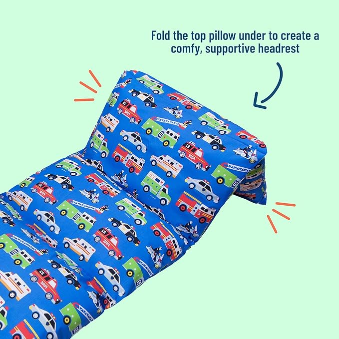 Wildkin Kids Pillowcase Lounger Cover – Travel-Friendly Sleepover Lounger, Fits Standard Pillows (Pillows Not Included), Soft Cotton Blend, Fun Patterns for Boys & Girls - Heroes